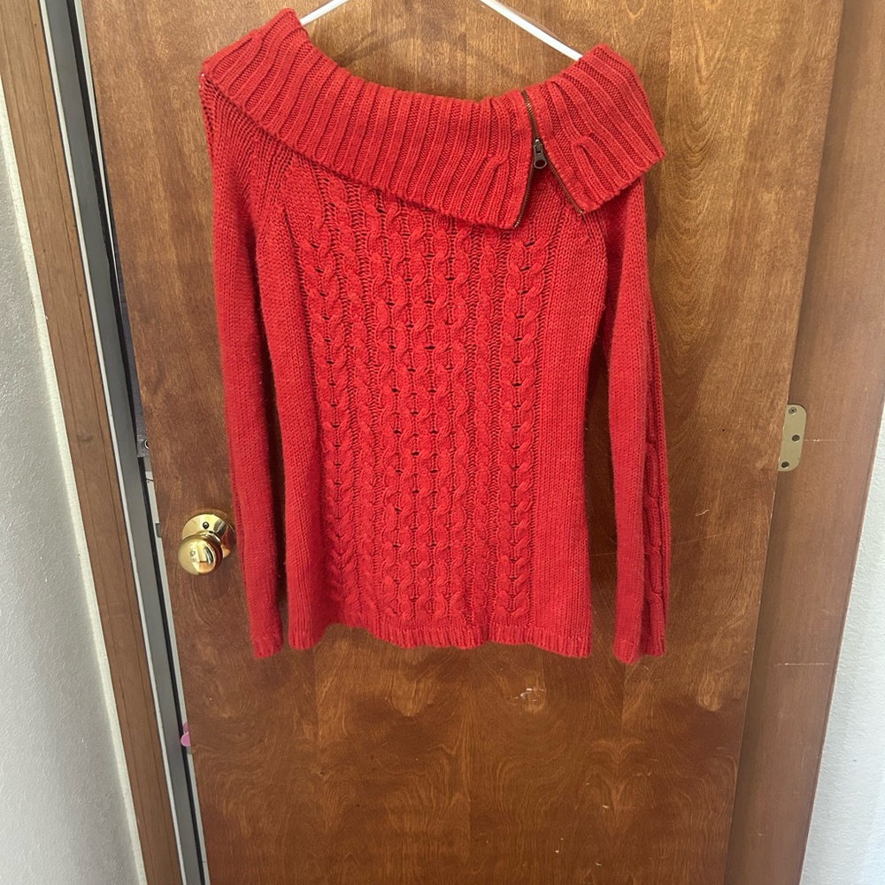 Orange Cable Knit Sweater